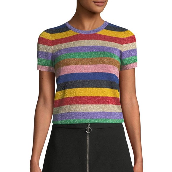 Alice + Olivia Sweaters - NWT: Alice + Olivia Short-Sleeve Striped Top